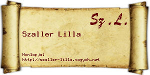 Szaller Lilla névjegykártya